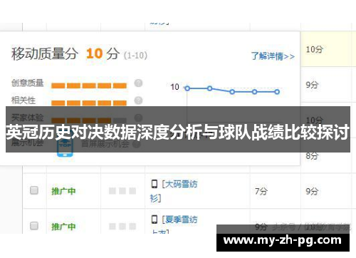 英冠历史对决数据深度分析与球队战绩比较探讨